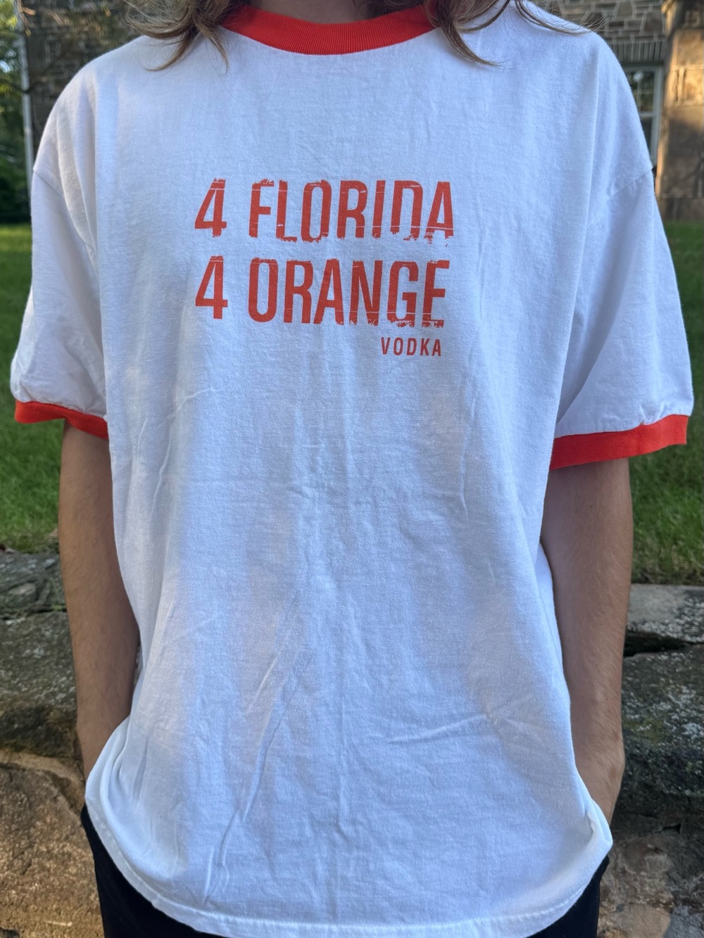 4 Florida 4 Orange Vodka White & Orange Ringer Tee